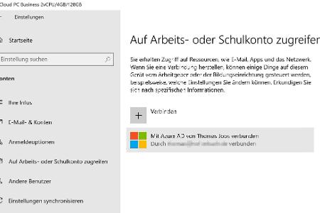 Windows 10/11 in Windows 365 lässt sich mit Azure AD verbinden.