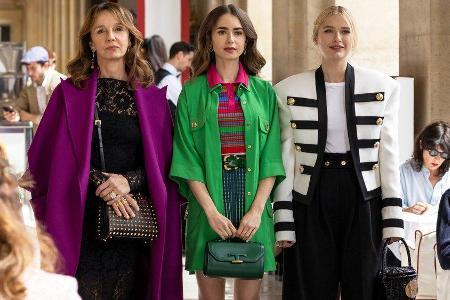 Philippine Leroy-Beaulieu, Lily Collins und Camille Razat (v.l.n.r.).