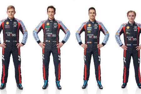 Hyundai Rallye-Team - Werksfahrer 2022 - Tanak, Neuville, Sordo & Solberg