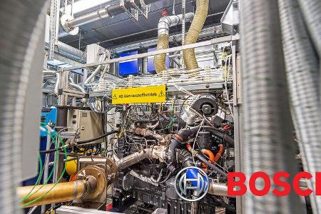 Auch Zuliefer-Gigant Bosch forscht an der Technologie, um Verbrennungsmotoren mit Wasserstoff betreiben zu können.