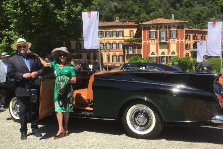 Aus Kalifornien angereist: Ehepaar Smith an ihrem Rolls-Royce Silver Cloud Cabriolet von 1958 Aus Kalifornien angereist: Ehepaar Smith an ihrem Rolls-Royce Silver Cloud Cabriolet von 1958