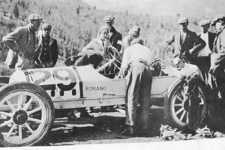 Gewinner des ersten Rennens 1916 war Rea Lentz im Romano Special