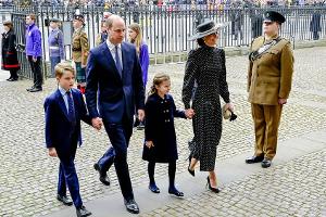 Prinz William und Herzogin Kate mit ihren Kindern beim Gottesdienst