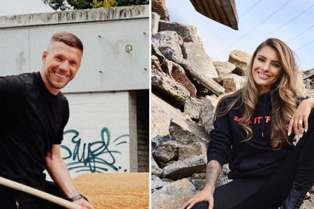 Lastwagen voller Sand: Sophia Thomalla rächt sich an Lukas Podolski Lastwagen voller Sand: Sophia Thomalla rächt sich an Lukas Podolski