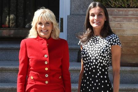 First Lady Jill Biden trifft Königin Letizia First Lady Jill Biden trifft Königin Letizia