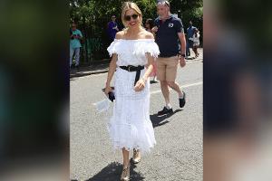 Stilvoll und romantisch: Sienna Miller als weiße Elfe in Wimbledon