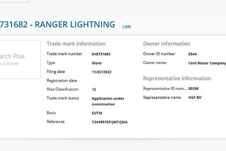 Patent Ford Ranger Lightning