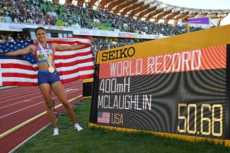 50,68: McLaughlin holt Hürden-Gold mit Fabel-Weltrekord 50,68: McLaughlin holt Hürden-Gold mit Fabel-Weltrekord