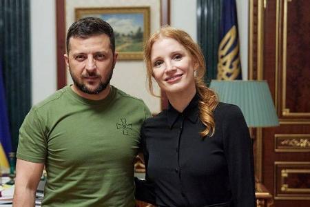 Oscarpreisträgerin Jessica Chastain zu Besuch in der Ukraine Oscarpreisträgerin Jessica Chastain zu Besuch in der Ukraine