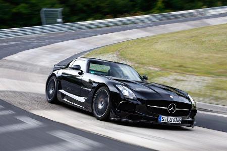 Mercedes SLS AMG Black Series, Frontansicht, Kurvenfahrt Mercedes SLS AMG Black Series, Frontansicht, Kurvenfahrt