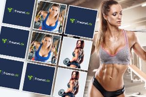Memo-Spiel mit verschwitzten Fitness-Girls