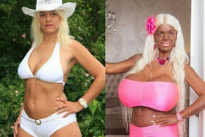 Blonde Stewardess ist jetzt schwarzes Busenwunder fntdt
