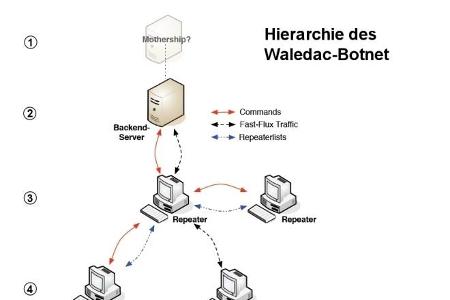 Das Waledac-Botnetz in einer hierarchischen Darstellung.