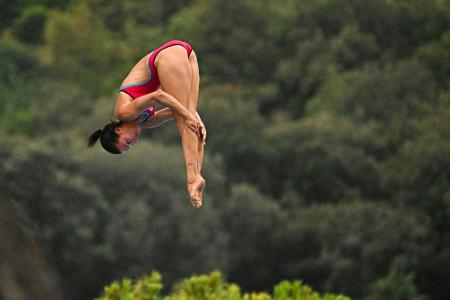 Schwimm-EM: Klippenspringerinnen Bader und Schmidbauer vorn Schwimm-EM: Klippenspringerinnen Bader und Schmidbauer vorn