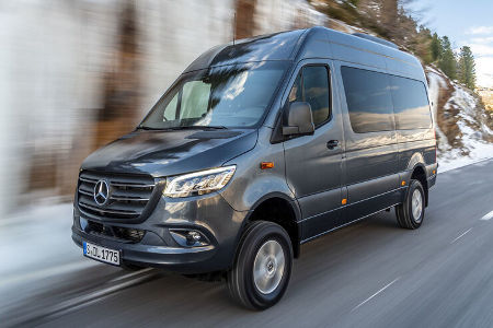 Mercedes Sprinter 319 CDI 4x4 Modelljahr 2019 Wintertest 