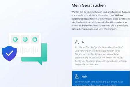 Option „Mein Gerät suchen“