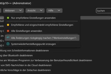 Schnellauswahl: Übernehmen Sie die Empfehlungen von O&O Software für den bestmöglichen Datenschutz