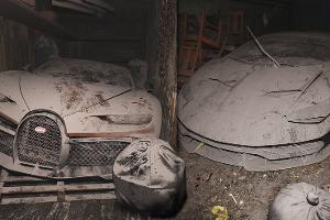 Ferrari, Bugatti und Co. im Staub-Mantel