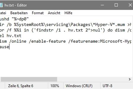 Microsofts Virtualisierungsfunktion Hyper-V steht mithilfe dieser Textdatei auch in den Home-Editionen von Windows 10 und 11 zur Verfügung.