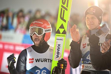 Skispringer vor Team-Wettbewerb zuversichtlich Skispringer vor Team-Wettbewerb zuversichtlich