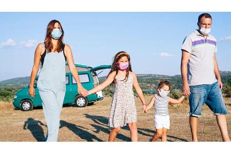 Maske, Familie, Urlaub, Corona Maske, Familie, Urlaub, Corona