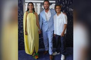 Stylisches Trio: Matthew McConaughey mit Frau Camila und Sohn Levi
