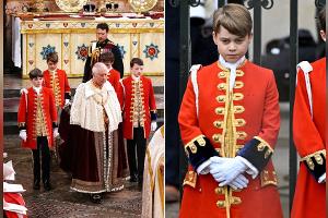 Rolle als Ehrenpage: Prinz George trägt Mantel von König Charles III.