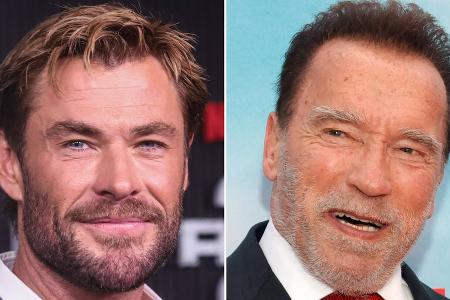 Arnold Schwarzenegger lobt Chris Hemsworths Muskelberge Arnold Schwarzenegger lobt Chris Hemsworths Muskelberge