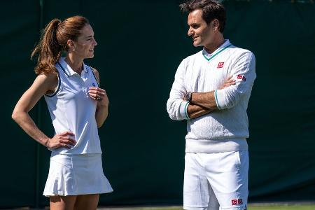 Kurz vor Wimbledon: Prinzessin Kate spielt Tennis mit Roger Federer Kurz vor Wimbledon: Prinzessin Kate spielt Tennis mit Roger Federer