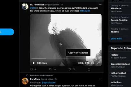 Klicken Sie mit der rechten Maustaste auf das Video in dem Tweet.