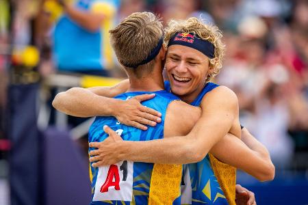 Beachvolleyball: Schweden Ahman/Hellvig wieder Europameister Beachvolleyball: Schweden Ahman/Hellvig wieder Europameister
