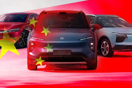 China Elektroauto Hersteller Collage Import