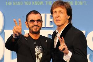 Beatles Paul McCartney und Ringo Starr gemeinsam im Studio