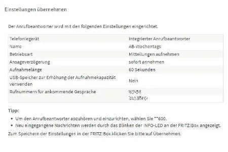 Abschließende Überprüfung aller Einstellungen