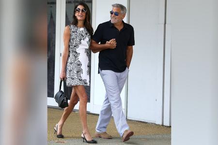 Amal und George Clooney: Stylisches Duo bei der Ankunft in Venedig