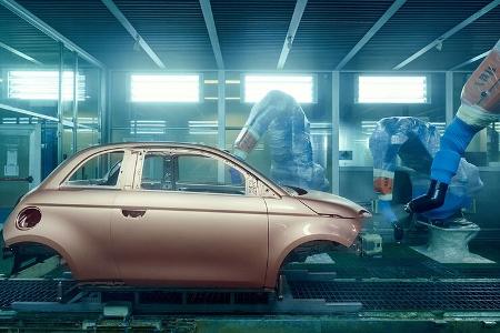 Fiat 500 e Werk Mirafiori Turin Fabrik Autofabrik