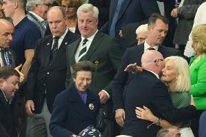 Royales Publikum: Prinzessin Anne und Fürst Albert bei der Rugby-WM