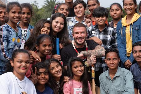 David Beckham besucht Jugendzentrum und Cricketspiel in Indien David Beckham besucht Jugendzentrum und Cricketspiel in Indien
