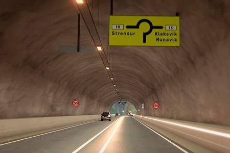 Eysturoy-Tunnel Kreisverkehr Färöer