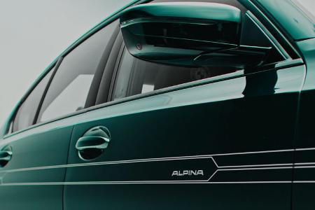 Alpinastreifen in silber auf dem Alpina B3 Sonderedition Südafrika.