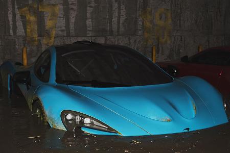 Luxus Sportwagen unter Wasser Renderings