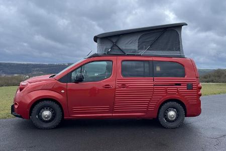 Aufstelldach, Seitenansicht, Campervan, E-Camper