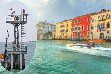Venedig Boot und Kameraüberwachung