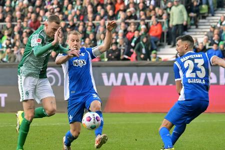 Rückschlag gegen Schlusslicht Darmstadt: Werder nur Remis Rückschlag gegen Schlusslicht Darmstadt: Werder nur Remis