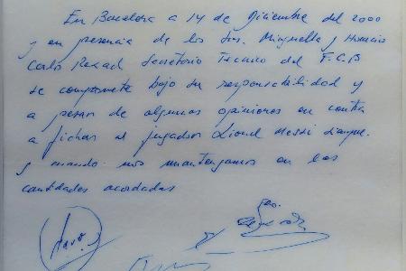 Legendärer Messi-Vertrag auf Serviette wird verkauft Legendärer Messi-Vertrag auf Serviette wird verkauft
