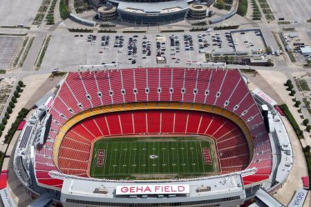 GEHA Field at Arrowhead Stadium (Kansas City Chiefs) - Mit einem Maximalwert von satten 142,2 Dezibel gehört die Arena der Chiefs zu den lautesten der Liga - eine Marke, bei der nicht einmal ein Düsenjäger mithält. Kein Wunder, denn in das 1972 eröffnete Rund passen 76.416 Zuschauer. Im Februar 2024 kündigten die Chiefs ausgedehnte Renovierungsmaßnahmen an, die rund 800 Mio. Dollar kosten sollen.
