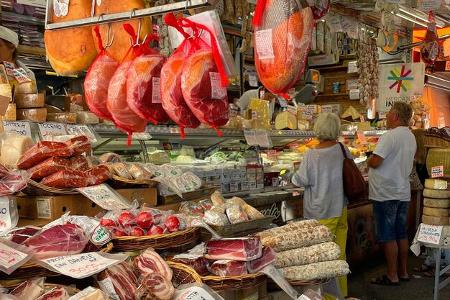 Markt, Fleisch, Käse, Menschen