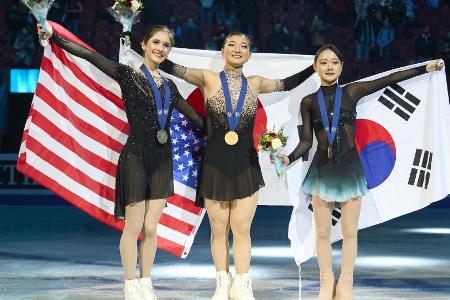 Eiskunstlauf-WM: Sakamoto holt ihr drittes Gold Eiskunstlauf-WM: Sakamoto holt ihr drittes Gold