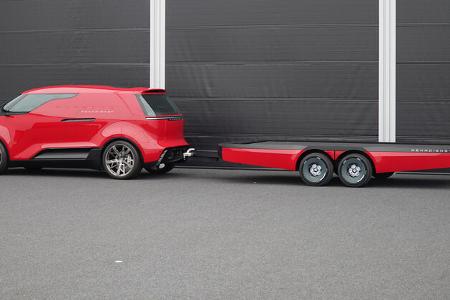 Studie Porsche Renndienst Studie und Anhänger für Porsche Vision 357