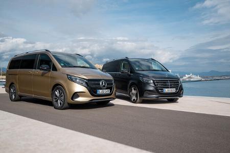Der neue Mercedes-Benz EQV – Exterieur, Ausstattung u.a. AVANTGARDE, kalaharigold metallic, MBUX Widescreen Cockpit, Luxussitze, Leder Lugano schwarz, Zierelement Holzoptik Olive dunkelgrau // The new Mercedes-Benz EQV – Exterior, equipment among othe Der neue Mercedes-Benz EQV – Exterieur, Ausstattung u.a. AVANTGARDE, kalaharigold metallic, MBUX Widescreen Cockpit, Luxussitze, Leder Lugano schwarz, Zierelement Holzoptik Olive dunkelgrau // The new Mercedes-Benz EQV – Exterior, equipment among othe